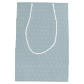 Monogram Lijst op Bleek Blauw en Polka Dot Medium Cadeauzakje (Achterkant)