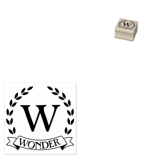 Monogram Lijst Rubberstempel (Gestempeld)