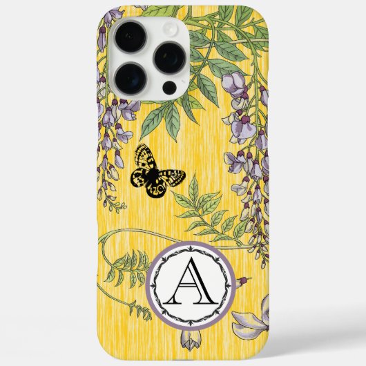 Monogram Lila en Geel Wistria iphone Case-Mate iPhone Case (Achterkant)
