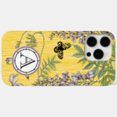 Monogram Lila en Geel Wistria iphone Case-Mate iPhone Case (Achterkant (horizontaal))
