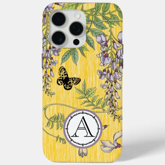 Monogram Lila en Geel  Wistria iphone Case-Mate iPhone Case (Achterkant)