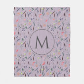 MONOGRAM Lila Floral Fleece Deken (Voorkant)