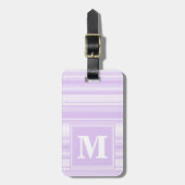 Monogram lila strepen bagagelabel (Voorkant verticaal)