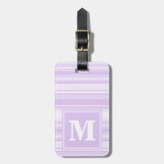 Monogram lila strepen bagagelabel (Voorkant verticaal)