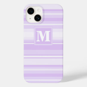 Monogram lila strepen Case-Mate iPhone 14 hoesje
