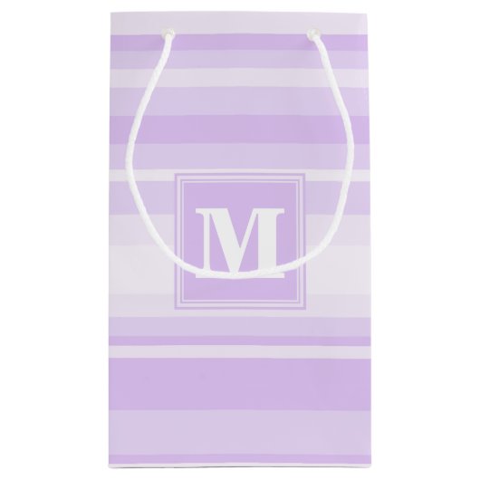 Monogram lila strepen klein cadeauzakje (Achterkant)