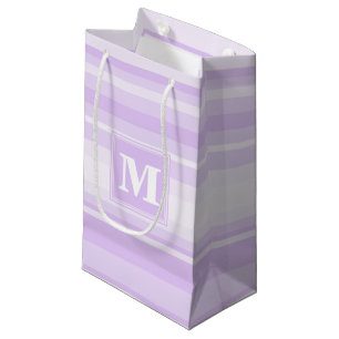 Monogram lila strepen klein cadeauzakje