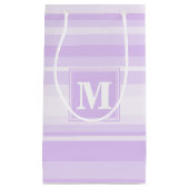 Monogram lila strepen klein cadeauzakje (Voorkant)