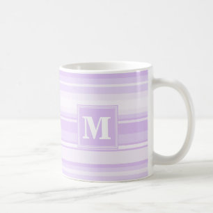 Monogram lila strepen koffiemok