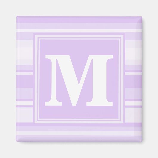 Monogram lila strepen magneet (Voorkant)