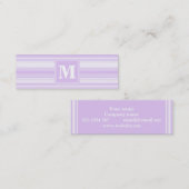Monogram lila strepen mini visitekaartje (Voorkant / Achterkant)