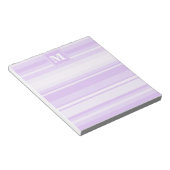Monogram lila strepen notitieblok (Schuin)
