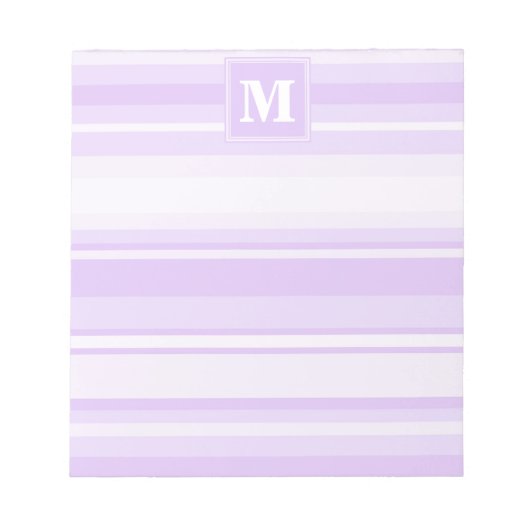 Monogram lila strepen notitieblok (Voorkant)