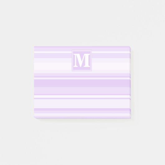 Monogram lila strepen post-it® notes (Voorkant)