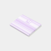 Monogram lila strepen post-it® notes (Schuin)