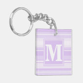 Monogram lila strepen sleutelhanger (Voorkant Links)
