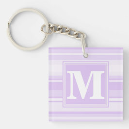 Monogram lila strepen sleutelhanger