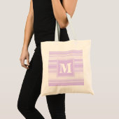 Monogram lila strepen tote bag (Voorkant (product))