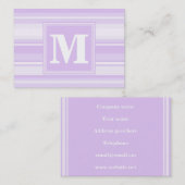 Monogram lila strepen visitekaartje (Voorkant / Achterkant)