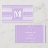 Monogram lila strepen visitekaartje (Voorkant / Achterkant)