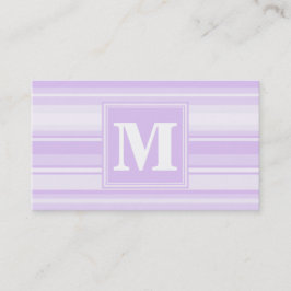 Monogram lila strepen visitekaartje
