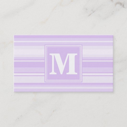 Monogram lila strepen visitekaartje (Voorkant)