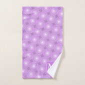 Monogram lilac purple circles pattern bad handdoek (Handdoek)