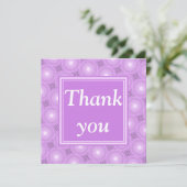 Monogram lilac purple circles pattern bedankkaart (Staand voorkant)