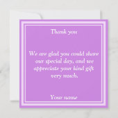 Monogram lilac purple circles pattern bedankkaart (Achterkant)