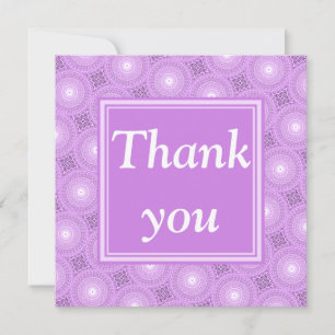 Monogram lilac purple circles pattern bedankkaart