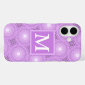 Monogram lilac purple circles pattern Case-Mate iPhone case (Achterkant (horizontaal))