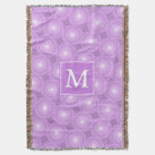 Monogram lilac purple circles pattern deken (Voorkant Verticaal)