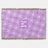 Monogram lilac purple circles pattern deken (Voorkant)