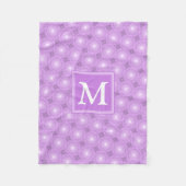 Monogram lilac purple circles pattern fleece deken (Voorkant)