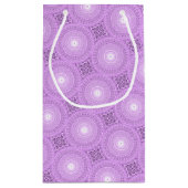 Monogram lilac purple circles pattern klein cadeauzakje (Achterkant)