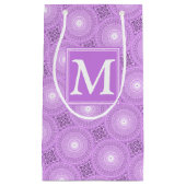 Monogram lilac purple circles pattern klein cadeauzakje (Voorkant)