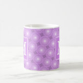 Monogram lilac purple circles pattern koffiemok (Center)