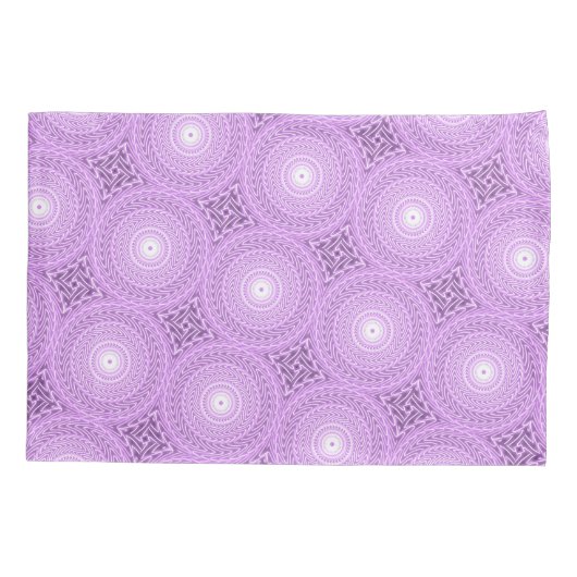 Monogram lilac purple circles pattern kussensloop (Achterkant)