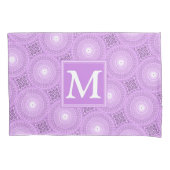 Monogram lilac purple circles pattern kussensloop (Voorkant)
