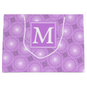 Monogram lilac purple circles pattern large cadeautasje (Voorkant)