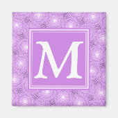 Monogram lilac purple circles pattern magneet (Voorkant)