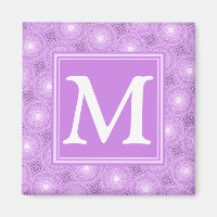 Monogram lilac purple circles pattern