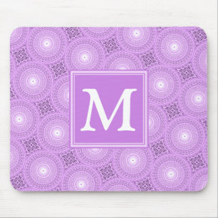 Monogram lilac purple circles pattern muismat