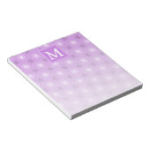 Monogram lilac purple circles pattern notitieblok (Schuin)