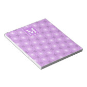 Monogram lilac purple circles pattern notitieblok (Schuin)