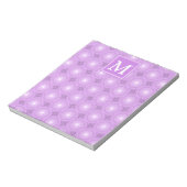 Monogram lilac purple circles pattern notitieblok (Linkerzijde)