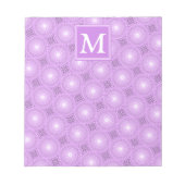 Monogram lilac purple circles pattern notitieblok (Voorkant)
