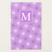 Monogram lilac purple circles pattern planner (Voorkant)
