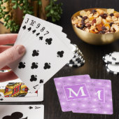 Monogram lilac purple circles pattern pokerkaarten (Insitu)