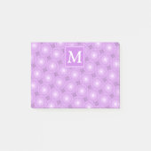 Monogram lilac purple circles pattern post-it® notes (Voorkant)